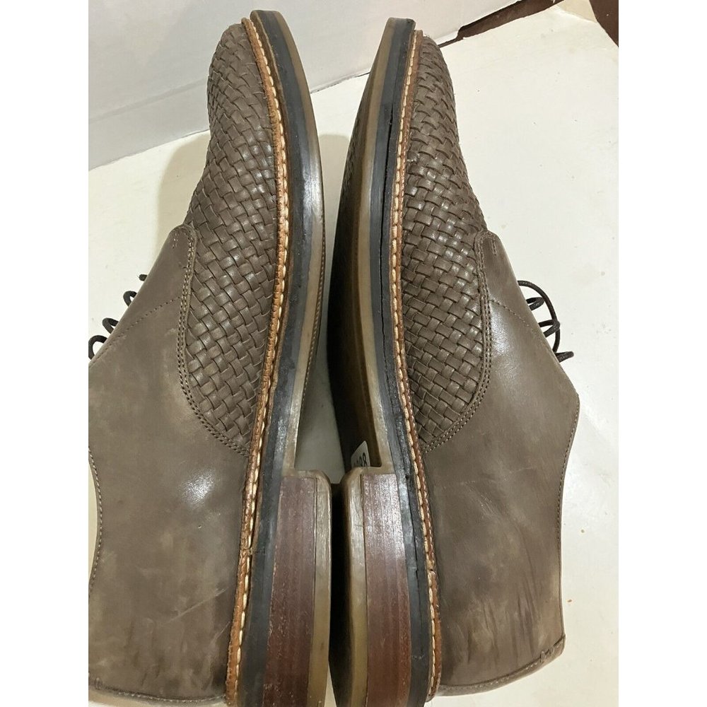 Clarks GRIMBSY Men's size 13 M brown Leather Basket Weave Casual Shoes - Picture 6 of 8
